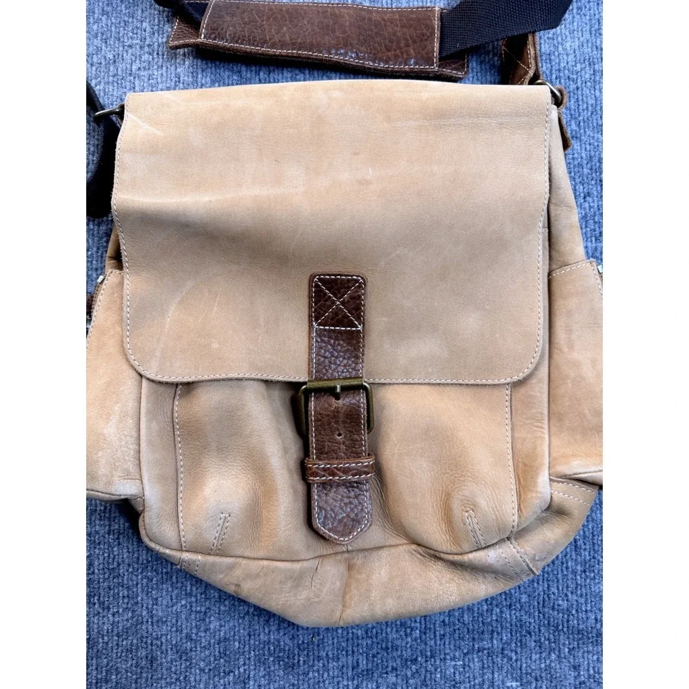 The Territory Ahead Tan Leather Messenger Bag Crossbody Tactical Travel Mens Bag
